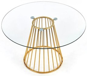 Stôl Liverpool 120 Sklo/Oceľ – Transparentný/Zlatá