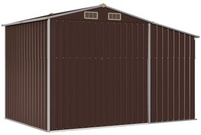 Záhradná kôlňa hnedá 277x192,5x179 cm pozinkovaná oceľ