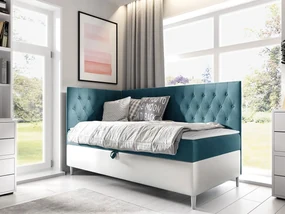 Kontinentálna posteľ Junior Gerdise 3, Strana: ľavá, Rozmer postele: 100x200, Dostupné poťahy: ekokoža Soft 017 (biela) + Fresh 34
