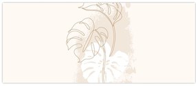 Obraz - Line art monstera N⁰1 (120x50 cm)