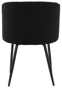 Čierne čalúnené jedálenské kreslo Elyna – Light &amp; Living
