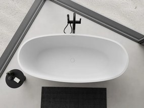 Mexen Torino, voľne stojaca vaňa z konglomerátu 155x78 cm, biela matná, 57271557800