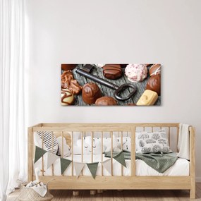 Obraz čokolády a kľúče (120x50 cm)