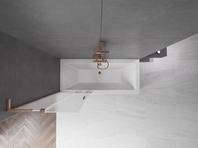 Mexen Velar L, 2-krídlová posuvná vaňová zástena 70 x 150 cm, 8mm sklo námraza, medená matná, 896-070-003-31-65