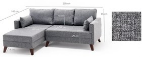 Sivá rohová pohovka (ľavý roh) Bella – Balcab Home