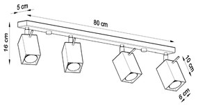 Sollux Lighting Stropné svietidlo MERIDA 4L sivé