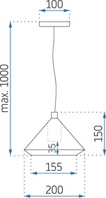Toolight Toolight, Stropné svietidlo 1xE27 APP1004-1CP, biela-zlatá, OSW-07550