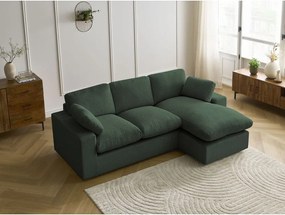 Zelená menčestrová rohová pohovka Belair – Bobochic Paris