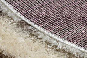 Koberec FLUFFY kruh shaggy kratka, trellis - krém / béžový