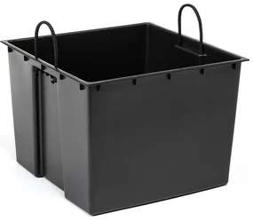 PLASTOVÝ KVETINÁČ PORTO SADA 3KS 67,7X35 CM+46,5X25 CM+57X30 CM IMITÁCIA BETÓNU ČIERNA