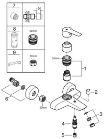 GROHE 322782432 - Vaňová batéria START 188 mm čierna