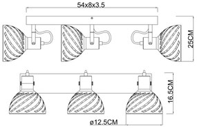Globo 54661-3 - Bodové svietidlo MORI 3xE27/40W/230V