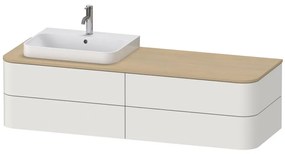 DURAVIT Happy D.2 Plus závesná skrinka pod umývadlo pod dosku (umývadlo vľavo), 4 zásuvky, 1600 x 550 x 408 mm, nordická biela matná lakovaná, HP4963L3939