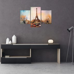 Obraz - Maľba Eiffelovej veže (90x60 cm)