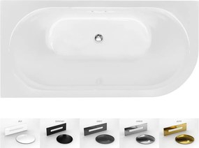 Besco Akrylátová voľne stojaca vaňa Avita A-Line BW Matt CC/SP 150x75 (160x75, 170x75), s prepadom BESCO-Typ výpuste: Alcaplast Click-Clack so štrbin…