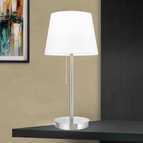 Orion LA 4-1205/1 - Stolná lampa s USB portom LUDWIG 1xE27/40W/230V biela/chróm