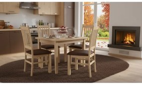 Jedálenská stolička SIMON buk/tmavohnedá