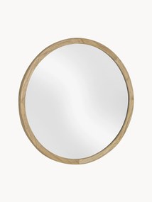 Okrúhle nástenné zrkadlo's dreveným rámom Alum