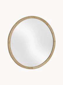 Okrúhle nástenné zrkadlo's dreveným rámom Alum