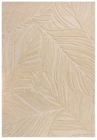 Béžový vlnený koberec Flair Rugs Lino Leaf, 120 x 170 cm