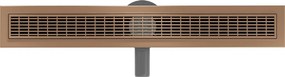 Mexen Flat 360°, lineárny podlahový žľab 60 cm, medená matná, 1C33060-40