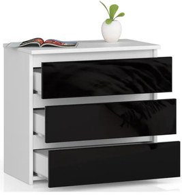 Nočný stolík CL3 60 cm biely / čierny, lesk