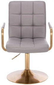 LuxuryForm DESIGN Stolička VERONA GOLD na zlatom tanieri - šedá