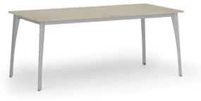 Rokovací stôl PRIMO OMEGA, 1800 x 900 mm, sivá podnož, dub prírodný