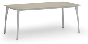 Rokovací stôl PRIMO OMEGA, 1800 x 900 mm, sivá podnož, dub prírodný