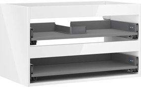 Mexen Box-A, závesná skrinka 80 cm, 2 zásuvky, biela lesklá, 91AX0-0800-470-2-00