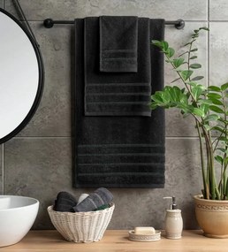 Dekorstudio Uterák AMIRA čierny 100% bavlna s lesklou niťou Rozmer uteráku: 50x90cm