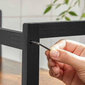 Stolný organizér, 2-úrovňový stojan na korenie, rustikálny hnedý a čierny