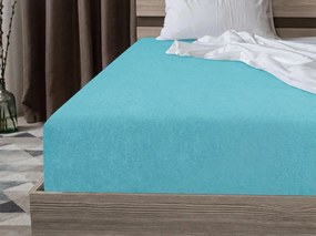Fleecová napínacia obliečka MOLTON tyrkysová 90 x 200 cm