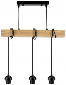 BERGE Závesné stropné svietidlo LED drevený trám 3xE27 Luster Wire ball