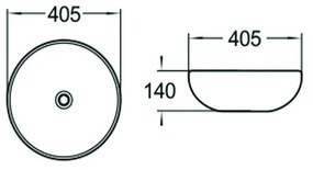 Mexen LUCA UMÝVADLO, 40x40 CM, BIELA, 21164000