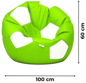 Sedací vak futbalová lopta limetkovo-biela EMI