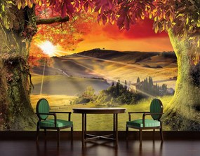 Fototapeta - Toskánsko pri západe slnka (152,5x104 cm)