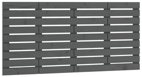 vidaXL Nástenné čelo postele sivé 146x3x63 cm masívna borovica
