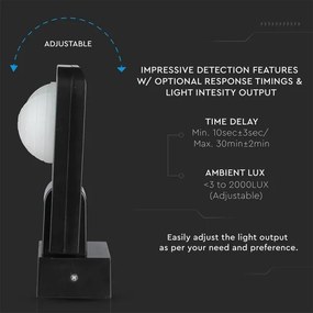 Vonkajší senzor pohybu infračervený 360° 1000W/230V IP65 čierna