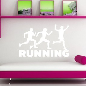 Veselá Stena Samolepka na stenu na stenu Running Farba: černá