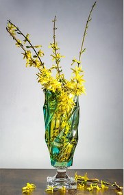 KRIŠTÁĽOVÁ VÁZA BOHEMIA FLAMENCO LEMON 380MM