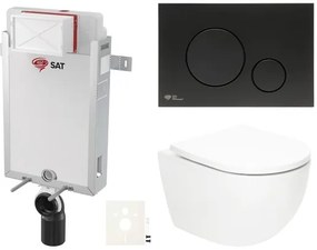 Závesný wc set SAT Fusion na zamurovanie vírové splachovanie SIKOSZTORFU68, 1 ks