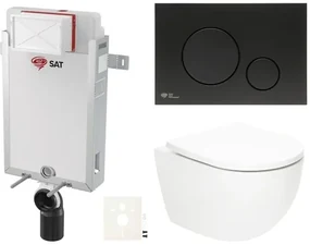 Závesný wc set SAT Fusion na zamurovanie vírové splachovanie SIKOSZTORFU68
