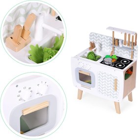 Drevená kuchynka, retro rúra, horáky, drez, kuchynské doplnky, ECOTOYS