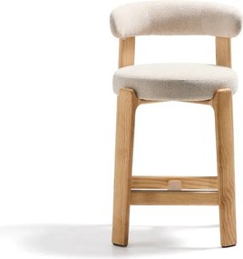 Béžová/v svetlo prírodnej farbe barová stolička z jaseňového dreva (výška sedadla 65 cm) Granite – Kave Home