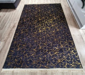 Moderný koberec Parys v čierno-zlatom prevedení | nízky vlas Rozmer: 200x300 cm