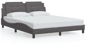 Rám postele s LED svetlami sivý 160x200 cm umelá koža 3214120