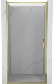 Mexen Exo, posuvné sprchové dvere 125 cm, číre sklo, zlatá, 8151-125-000-50-00