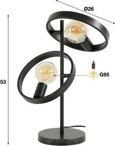 Stolová lampa 84-00 Hover 2L Charcoal  - Komfort-nábytok