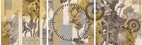 Obraz - Koláž so slnečnicami (s hodinami) (90x30 cm)